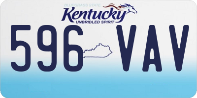 KY license plate 596VAV