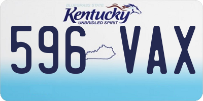 KY license plate 596VAX