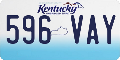 KY license plate 596VAY