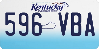 KY license plate 596VBA