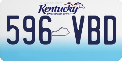 KY license plate 596VBD