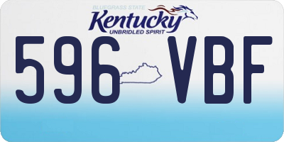 KY license plate 596VBF