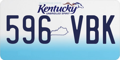 KY license plate 596VBK