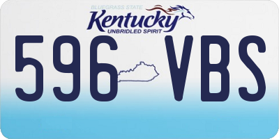KY license plate 596VBS