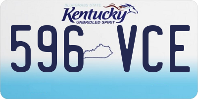 KY license plate 596VCE
