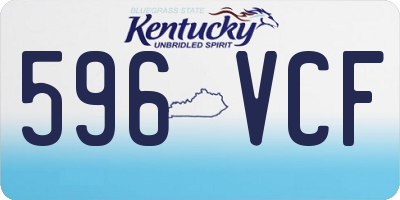 KY license plate 596VCF