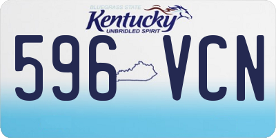 KY license plate 596VCN