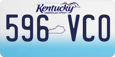 KY license plate 596VCO
