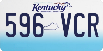 KY license plate 596VCR