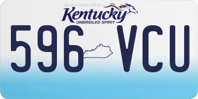 KY license plate 596VCU