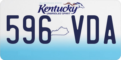 KY license plate 596VDA
