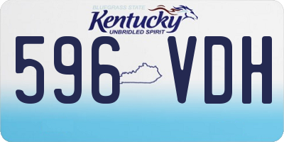 KY license plate 596VDH