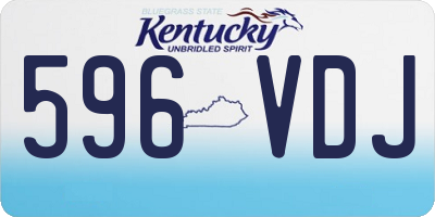 KY license plate 596VDJ