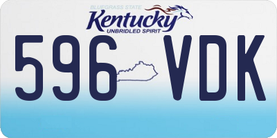 KY license plate 596VDK