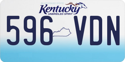 KY license plate 596VDN