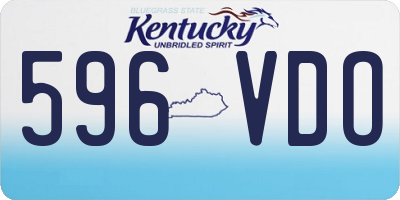 KY license plate 596VDO