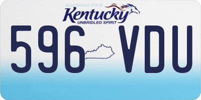 KY license plate 596VDU