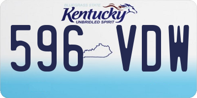 KY license plate 596VDW