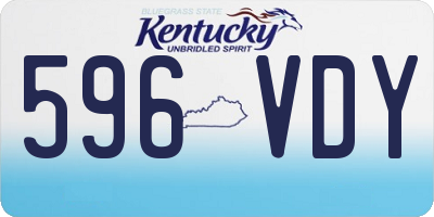 KY license plate 596VDY