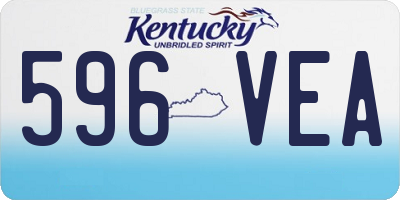 KY license plate 596VEA