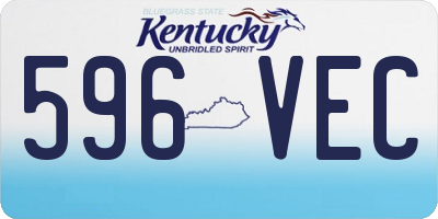 KY license plate 596VEC