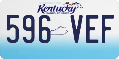 KY license plate 596VEF