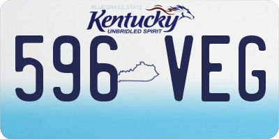 KY license plate 596VEG