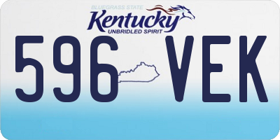 KY license plate 596VEK