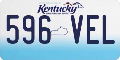 KY license plate 596VEL