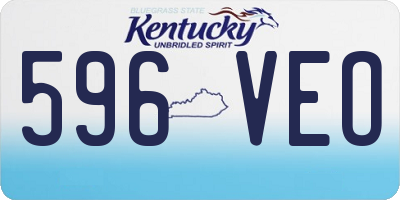 KY license plate 596VEO