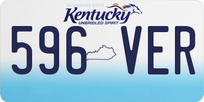 KY license plate 596VER