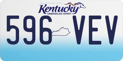 KY license plate 596VEV