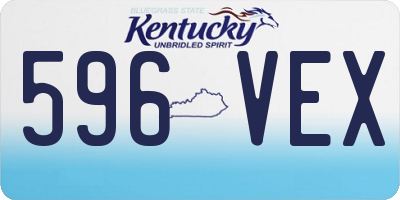 KY license plate 596VEX