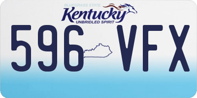 KY license plate 596VFX