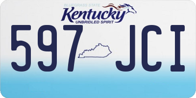 KY license plate 597JCI