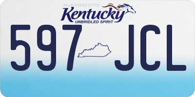 KY license plate 597JCL