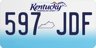KY license plate 597JDF