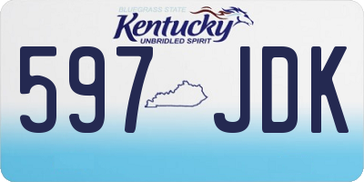 KY license plate 597JDK