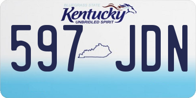KY license plate 597JDN