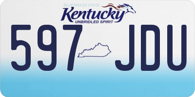 KY license plate 597JDU