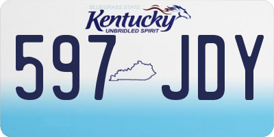 KY license plate 597JDY