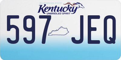 KY license plate 597JEQ