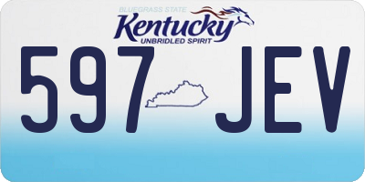 KY license plate 597JEV