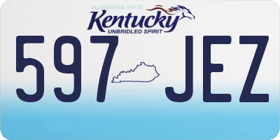 KY license plate 597JEZ