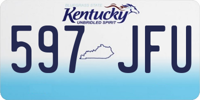 KY license plate 597JFU