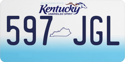 KY license plate 597JGL