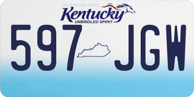 KY license plate 597JGW