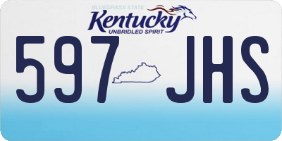 KY license plate 597JHS