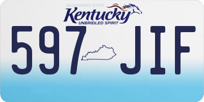 KY license plate 597JIF