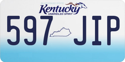 KY license plate 597JIP